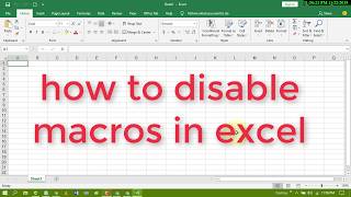 how to disable macros in excel [upl. by Yssej539]