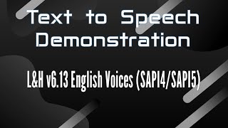 TTS DemonstrationComparison LampH v613 English Voices SAPI4SAPI5 [upl. by Airebma]