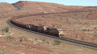 Massive Rio Tinto Iron Ore Trains tackle the Chichester Range [upl. by Swanson]