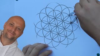 Anleitung Blume des Lebens zeichnen  Tutorial  Kreisblume oder Zirkelblume zeichnen [upl. by Toole662]