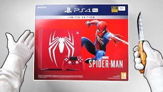 PS4 Pro quotSPIDERMANquot Limited Edition Console Unboxing Marvels SpiderMan Amazing Red Playstation 4 [upl. by Latnahs]