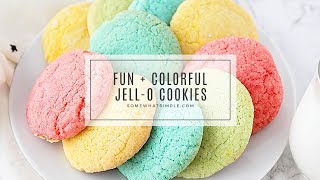 Colorful Jello Cookies  Easy Cookie Recipe [upl. by Notyep]