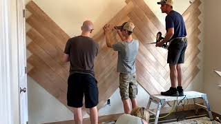 Super Easy DIY Herringbone Accent Wall [upl. by Horowitz683]