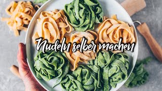 Nudeln selber machen  Nudelteig ohne Ei vegan  Rezept [upl. by Oruasi]