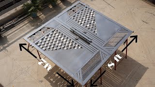 Modern Stainless Steel Gate  Door Build with Steel Weave Pattern for My Workshop  TIG Welding [upl. by Direj]