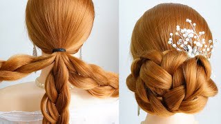 Easy Updos For Long Hair For Beginners  Wedding Hairstyle Bridal [upl. by Deragon]