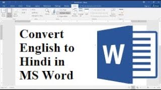 Convert English to Hindi in MS Word [upl. by Curhan]