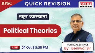 स्कूल व्याख्याता  RPSC  School Lecturer Political Science  QUICK REVISION  By Beniwal Sir [upl. by Omixam]