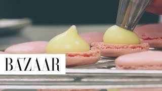 Watch how Ladurées Classic Macarons are Made  Eat Chic  Harpers BAZAAR [upl. by Daus751]