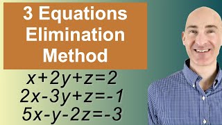 Solving Systems of 3 Equations Elimination [upl. by Anihpesoj]