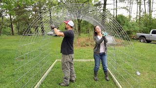 A HOOP COOP for our NEW CHICKENS [upl. by Alesiram186]