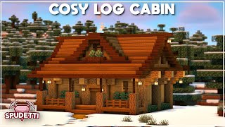 Minecraft How to Build a Cosy Log Cabin Easy Tutorial 2020 [upl. by Trisha199]