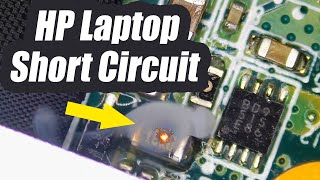 HP Laptop No Power  Troubleshooting Short circuit  Watch component blow on camera [upl. by Rocco156]