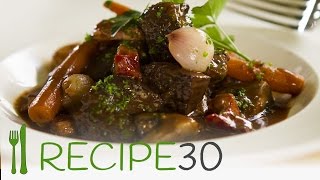 BOEUF beef BOURGUIGNON  By RECIPE30com [upl. by Jegger]