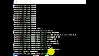 HP Procurve Switch 2626 configure VLAN [upl. by Ahsiat]