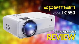 Apeman LC550 720P 4500 LUX LED Projector  Unboxing And Review [upl. by Etnasa271]