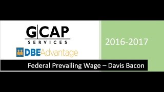 Federal Prevailing Wage  Davis Bacon [upl. by Leahcimnaj]