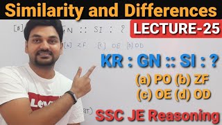 Similarity and differences for SSC JE  Analogy pattern  Engineers Platform Reasoning  Lecture25 [upl. by Jollenta]