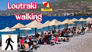 LOUTRAKI BEACH WALKING 2023 [upl. by Jacquenette830]