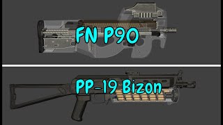 FN P90 v PP19 Bizon Mag comparison [upl. by Hirza]