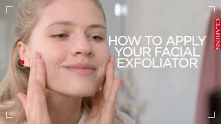 How to apply a face scrub  Clarins [upl. by Ablasor]