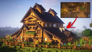 Minecraft How to build a Barn tutorial ULTIMATE FARM [upl. by Judah]