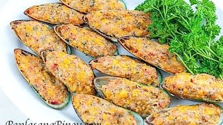 Relyenong Tahong Stuffed Mussels [upl. by Nairrod]