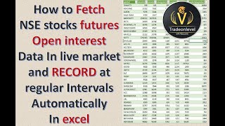 How to import and Record NSE stock Futures live data from new nse website automatically in excel [upl. by Nelak659]