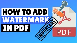 How to Add Watermark in PDF [upl. by Norehs]