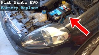 Fiat Punto Evo • Battery Replace [upl. by Volnak206]