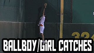 MLB BallBoyGirl Catches HD [upl. by Wilburt]