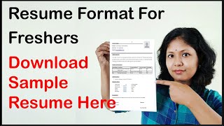 Resume Format For Freshers  Download Sample Resume Here [upl. by Zetnwahs289]