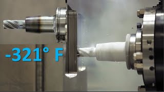 Cryogenic Cooling Machining Cuttings metal CNC Machine working Process [upl. by Colpin]