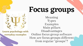 Focus groups  Qualitative Research Methods [upl. by Debee]