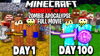 We Survived 100 Days in a HARDCORE Zombie Apocalypse FULL MOVIE [upl. by Ayoj552]