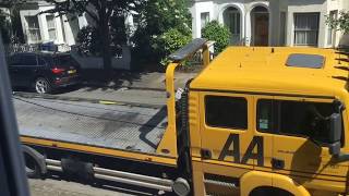 AA Breakdown recovery Truck Giving Roadside Assistance in London UK [upl. by Larimor]