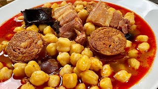 GARBANZOS CON CHORIZO Receta TRADICIONAL 😋😋😋 [upl. by Naitsirhk]