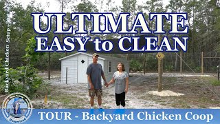 ULTIMATE EASY to CLEAN Backyard Chicken Coop Design  TOUR [upl. by Pernell]