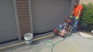 Installing a 5quot Channel Drain across driveway [upl. by Yrallam]