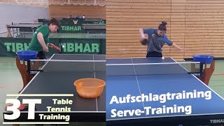 Table tennis serves and serve training  Aufschläge im Tischtennis und Aufschlagtraining [upl. by Arihat]