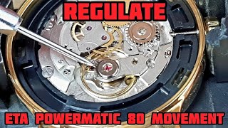 How To Regulate a ETA Powermatic 80 Automatic Movement  SolimBD  Watch Repair Channel [upl. by Neelloc]