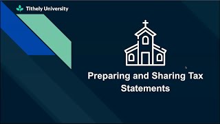 Tithely University  Breeze Tax Statements [upl. by Atsirhcal]