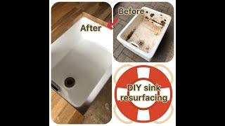 DIY KITCHEN SINK RESURFACING Full Video [upl. by Ecinnaj]