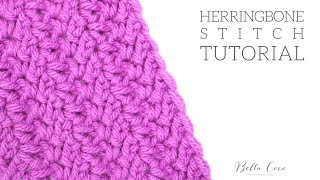 CROCHET Herringbone Stitch  Bella Coco [upl. by Sander766]