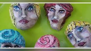 How to PAINT FACES on rocks SIMPLE EASY Unique  amp kinda creepy but cool KINDNESS ROCKS [upl. by Ayekal]