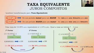 Juros Compostos  Taxas Equivalentes [upl. by Peugia588]