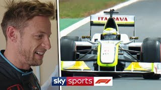 Jenson Button drives 2009 Brawn BGP001 car around Silverstone [upl. by Babs]