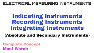 1 Indicating Recording and Integrating Instruments  Absolute amp Secondary Instruments [upl. by Anilasor]