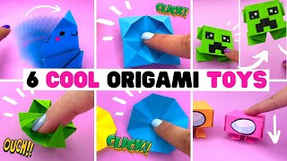 6 SUPER COOL origami FIDGET TOYS diy fidget toys [upl. by Kandace]