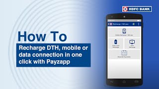 Recharge DTH mobile or data connection in one click with Payzapp  HDFC Bank [upl. by Faux]